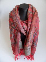 Sjaal, sjaal voor dames, bloemen lengte 180 cm breedte 70 cm mix kleuren met franjes.