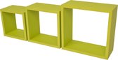 Duraline Kubusset Groen Gelakt 15mm 35x35x16cm - Set van 3