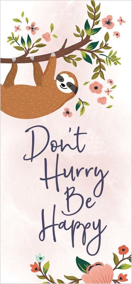 Decoratief Beeld - Tabletop Word Block Dont Hurry Be Happy - Hout - 316europe - Roze