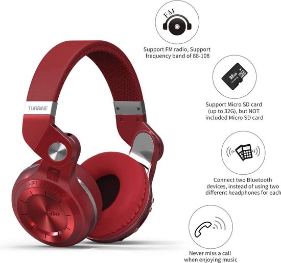 bol.com | Bluedio T2 +, T2 Plus Turbine Draadloze Bluetooth