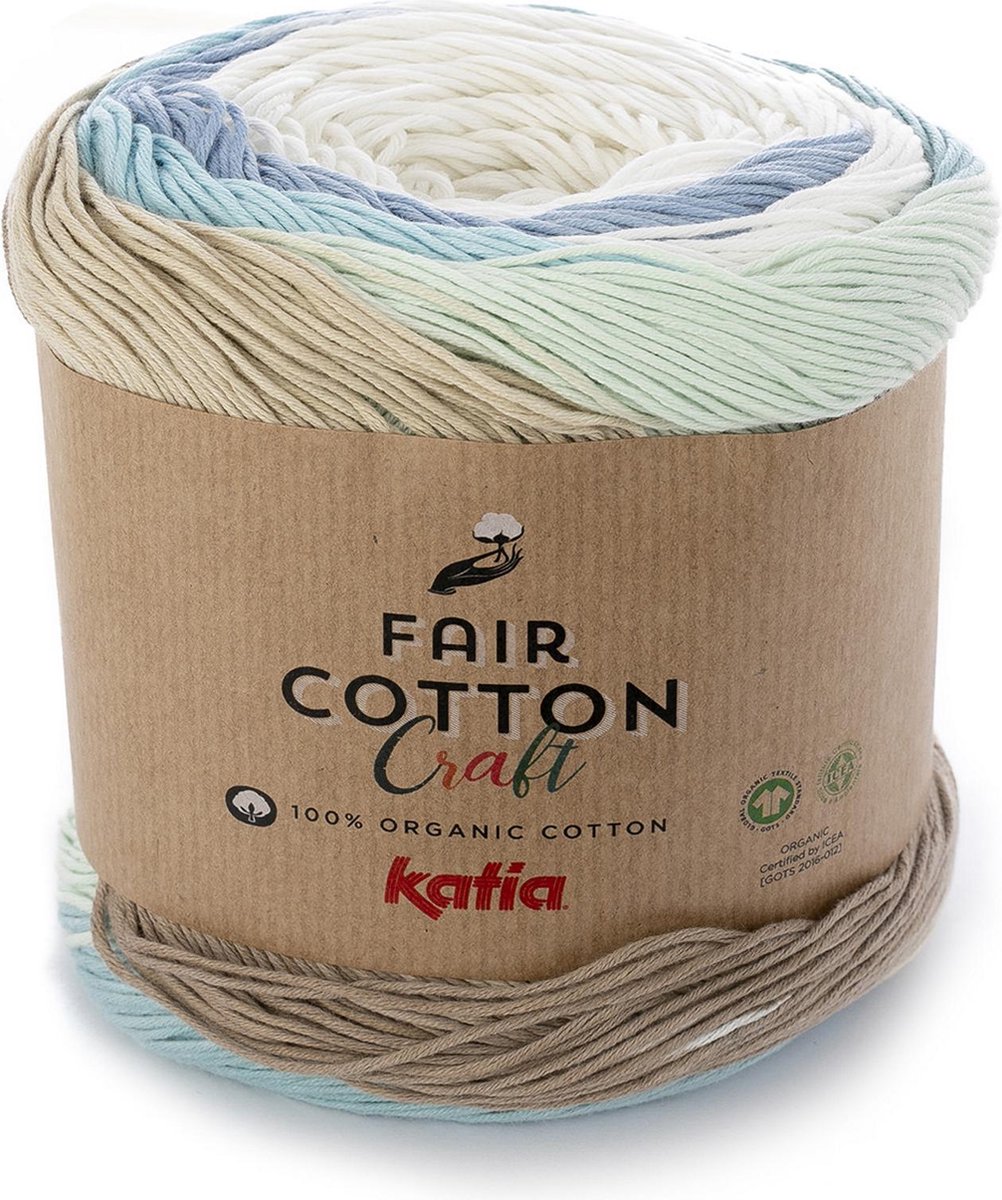 Katia Fair Cotton Fb. 02 – Noir, Fil De Coton Organique, Coton Biologique Pour Tricot Et Crochet