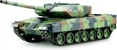 RC tank Leopard 2A6 2.4GHZ met schietfunctie en rook en geluid BB en IR V7.0 en luxe houten kist