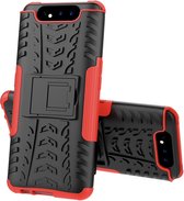 Samsung Galaxy A80 Back cover - Rood - Shockproof Armor - met kickstand