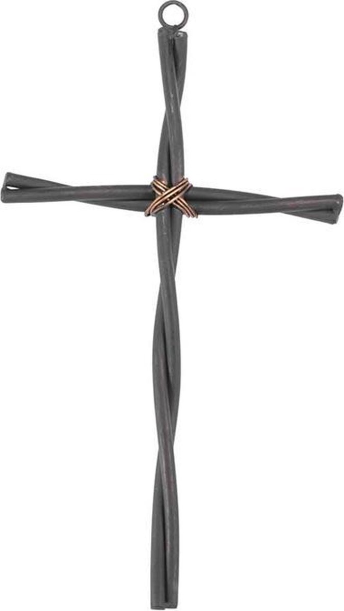 Wall Cross - Twisted wire - Metaal