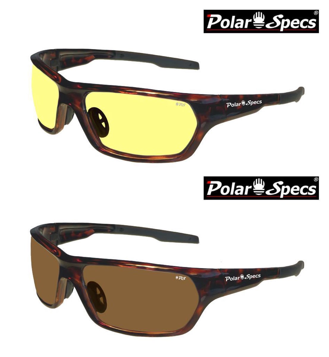 Combinatievoordeel Polar Specs® Polariserende Nachtbril + Polariserende Zonnebril Atmosphere PS9025 – Tortoise Brown – Polarized Brown – Medium
