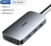 USB-C adapter voor MacBook (Thunderbolt 3) met  VGA, USB en USB-C PD voor elke situatie - 5 in 1 USB-C Adapter Pro - Ugreen