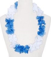 6x Hawaii kransen wit/blauw