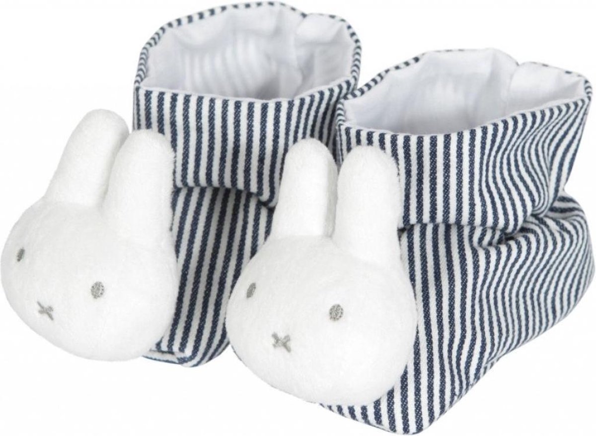 Nijntje Abc-slofjes Junior Textiel Wit/blauw 2-delig - baby sloffen - sokken - newborn - kraamcadeau - kraamvisitie