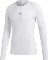 Adidas Alphaskin Shirt Lange Mouw - Wit | Maat: L