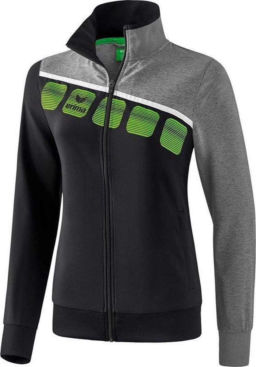 Erima 5-C Trainingsvest Dames - Zwart / Grey Melange / Wit | Maat: 34