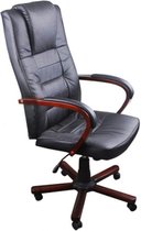 Bureaustoel - directie S210 - zwart leer met hout