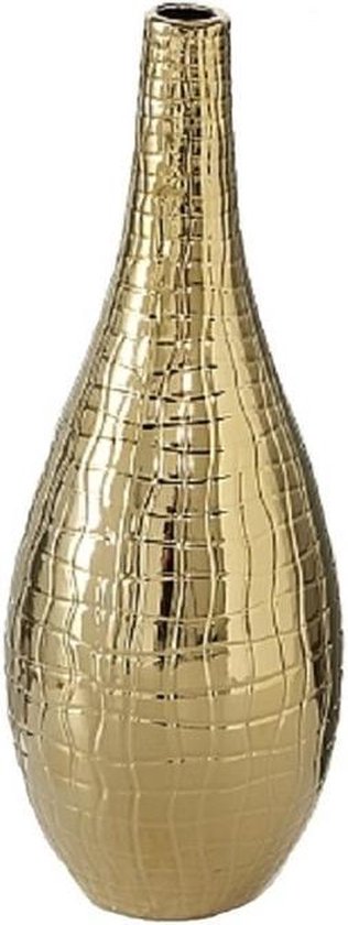 zwaartekracht Het beste bak Gouden vaas met smalle hals 36 cm - Home Deco vazen - Woonaccessoires |  bol.com