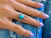 Zilveren ring Turquoise Love