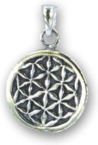 Zilveren hanger Flower of life