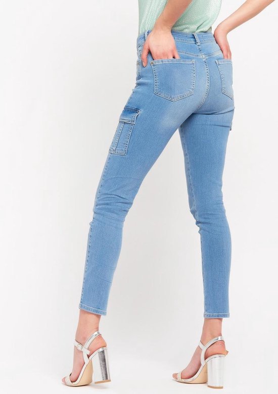 LOLALIZA Skinny cargo jeans - Licht Blauw - Maat 44 | bol.com