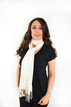 Aquatolia Dames, Hand gebreide sjaal, Zijde - Beige