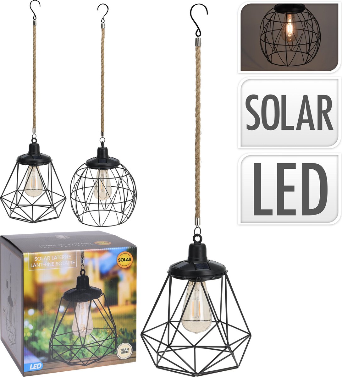 Relaxwonen - Lampen - Hanglamp - Solar Lantaarn - Draadloos - Zonne-energie  -... | bol