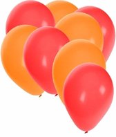 30x ballonnen - 27 cm - rood / oranje versiering