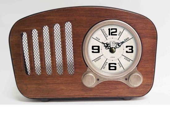 Vintage Tafelklok, 335 X 60 X 164 Mm, Klassieke MDF Met Quartz Uurwerk 335x60x164mm P 010274077955