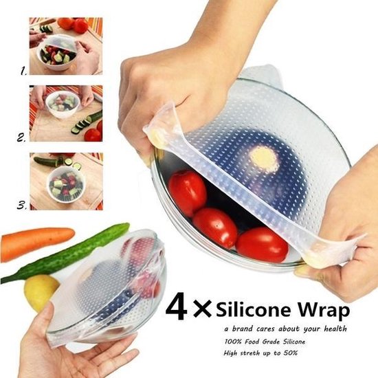 6 pièces réutilisable emballage alimentaire couverture Silicone