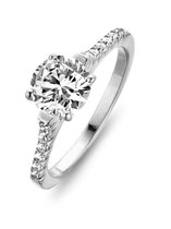 Silver Rose -R2026W-48 -Ring -925 Zilver gerodineerd -Cubic Zirkonia