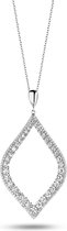 Velini jewels-P2024W -925 Zilver Hanger+Ketting - gerodineerd gezet met Gekleurde Cubic Zirkonia