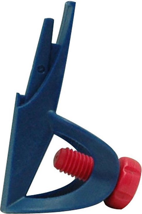 Blauwe accessoire met rode schroef voor passer, merk Maped.