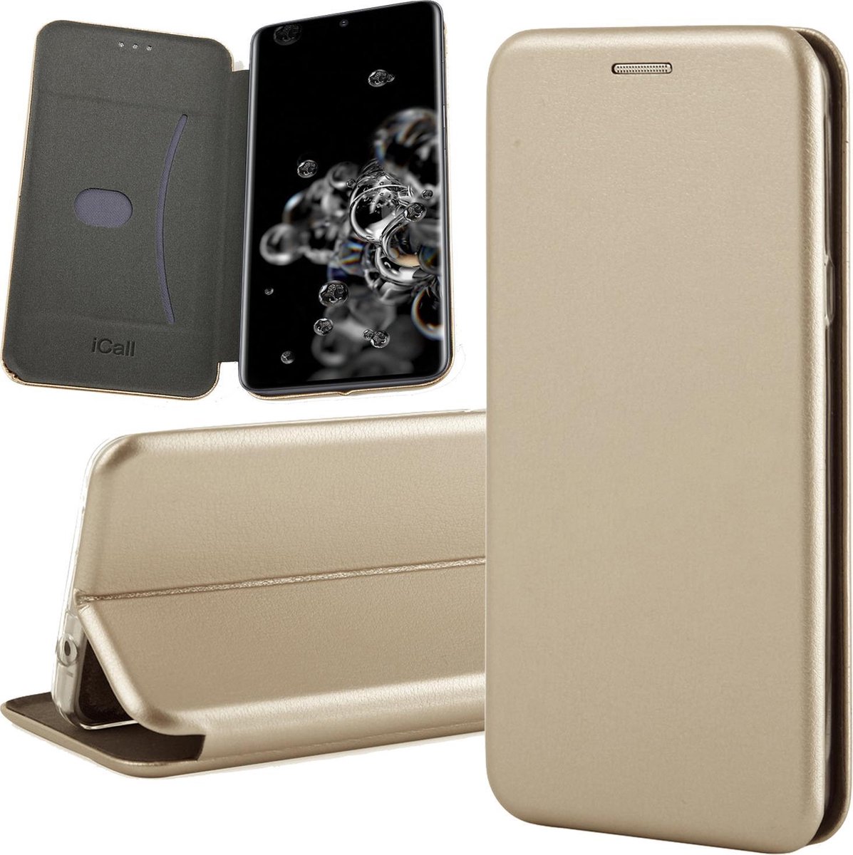 Hoesje geschikt voor Samsung Galaxy S20 Ultra - Book Case Kunstleer ThinShield Goud