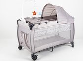 Blij'r Dormi - Reisbed - Campingbed met verschoontafel en carrousel - licht grijs