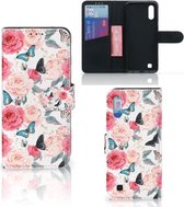 Geschikt voor Samsung Galaxy M10 Hoesje Butterfly Roses