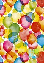 Inpakpapier Ballon: Cadeaupapier Watercolour Balloons K601660- Breedte 60 cm - 175m lang