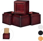 Relaxdays meubelverhoger 8.5 cm - stoelverhoger - pootverlening - 4 stuks - tafelverhoger - bruin