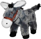 Pluche grijze ezel knuffel 34 cm - Ezels knuffels - Speelgoed voor kinderen