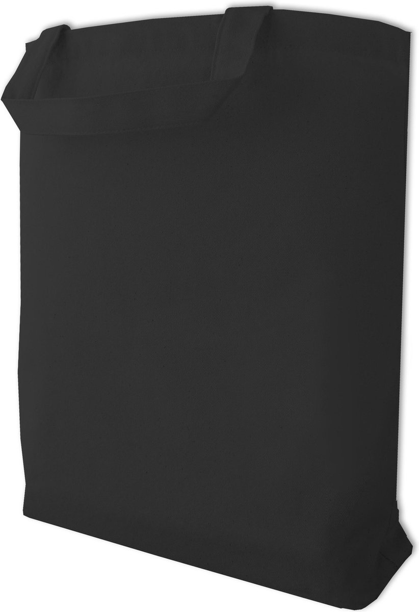 Zware canvas draagtas met korte hengsels, zwart.