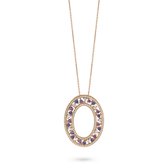 Silver Rose -P2013ALT- Hanger+Ketting -925 Zilver rosé -Gekleurde Cubic Zirkonia