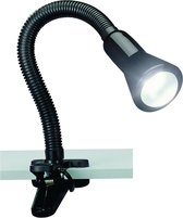 LED Klemlamp - Trion Fexy - E14 Fitting - Glans Zwart - Kunststof - BSE