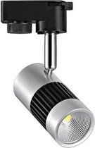 LED Railverlichting - Track Spot - 13W 1 Fase - Rond - Natuurlijk Wit 4200K - Mat Zwart/Zilver Aluminium - BES LED