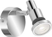 Briloner Leuchten FLAMO Wandlamp - LED - GU10 - 4W - Draaibaar en Kantelbaar - Chroom