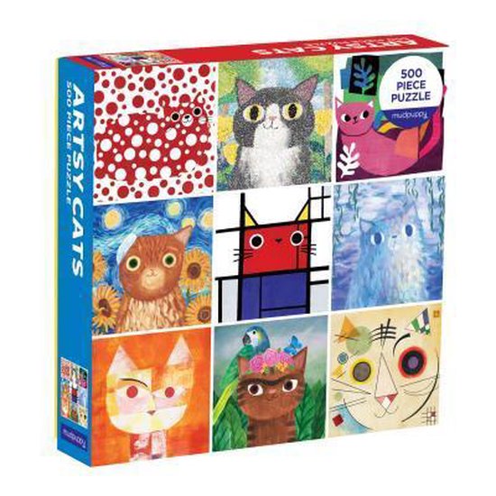 Galison Artsy Cats Family Puzzle - 500 pieces - Art voor alle