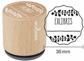 Timbre à main en bois Woodies | Ex-Libris 2 | Faire fabriquer un tampon | Tamponnez avec votre image et votre texte | Commandez maintenant !