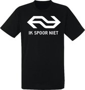 Ik spoor niet Heren T-shirt | Zwart | OV | Trein | Tram | Bus | Grappig | Cadeau