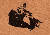 Prikbord kurk | 60x40 cm liggend | Canada kaart