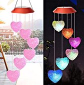 Zonne energie nachtlamp. Cadeau nachtlamp voor meisje of dame. Meerkleurige nachtlamp. Hartjes nachtlamp.