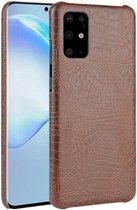 Samsung Galaxy S20 Kunstleren Hoesje met Krokodil Textuur Bruin