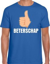 Beterschap duim omhoog cadeau shirt blauw voor heren M