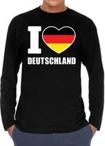 I love Deutschland supporter t-shirt met lange mouwen / long sleeves voor heren - zwart - Duitsland landen shirtjes - Duitse fan kleding heren XL