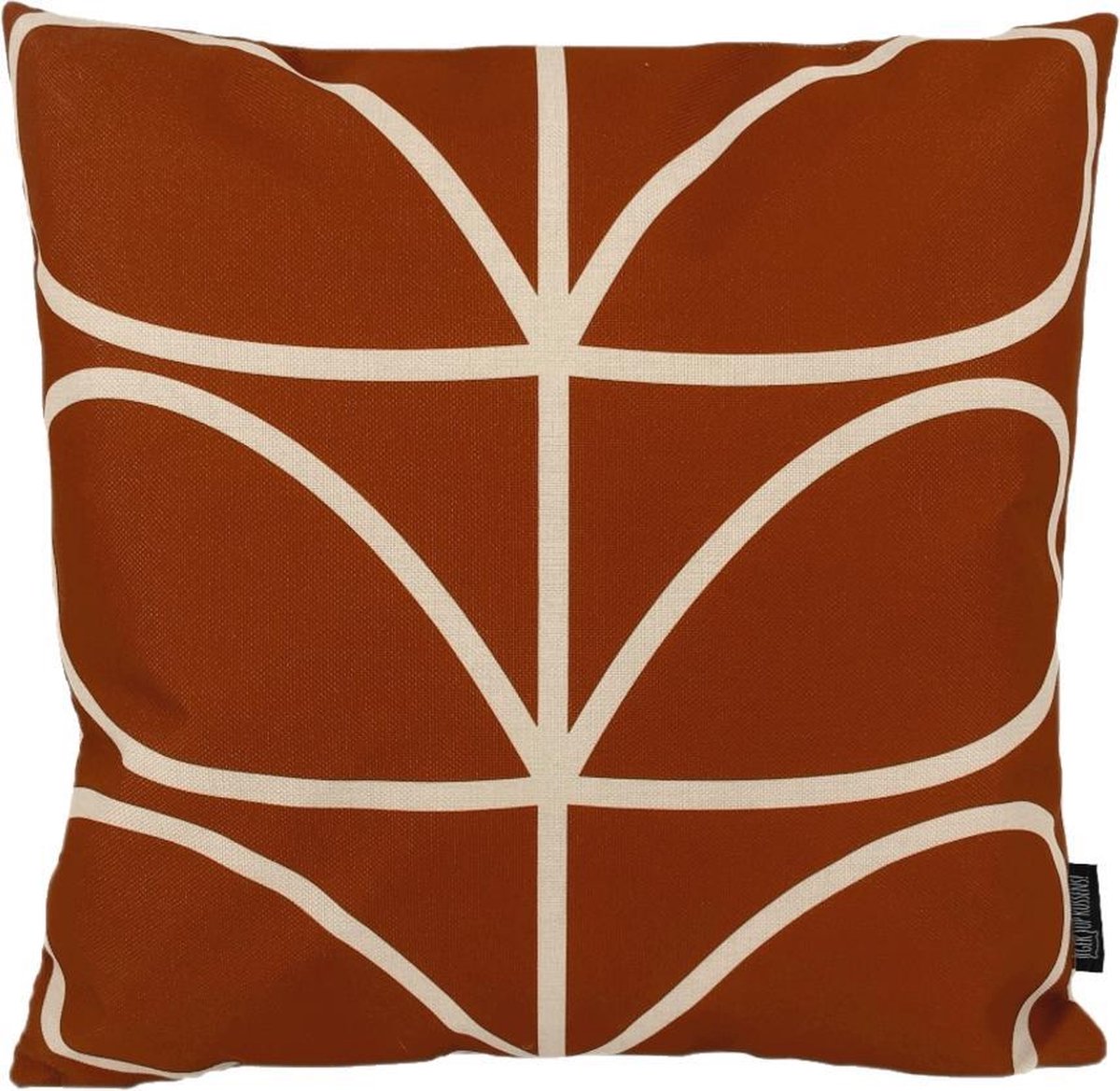 Retro Leaf Rust Kussenhoes | Katoen / Linnen | 45 x 45 cm | Roest 