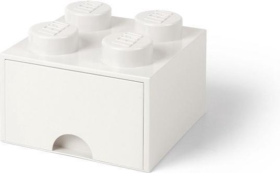 Lego - Opbergbox met Lade Brick 4 - Polypropyleen - Wit