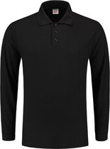 Tricorp Poloshirt lange mouw - Casual - 201009 - Zwart - maat 3XL