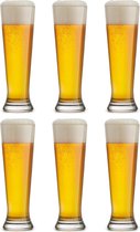 Libbey Bierglas Pilsner/Bock bier op voet - 300 ml / 30 cl - 6 stuks - hoge kwaliteit - geschikt voor meerdere soorten bier